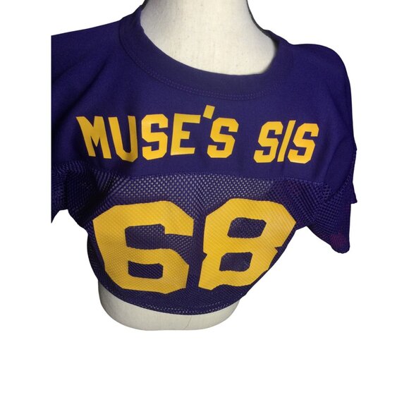 LSU Mesh Football Jersey*Crop Top*Shirt*Muse’s Sis*68*Youth XL*Purple*EUC - Picture 8 of 9